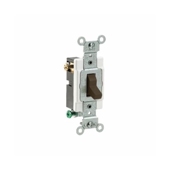 Leviton Wall Switch, 3Way, Side, 120/277V, 15A, Brn CS3152 Zoro